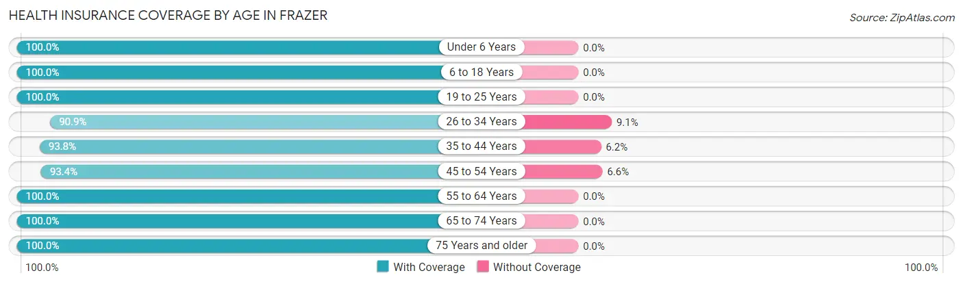 Health Insurance Coverage by Age in Frazer