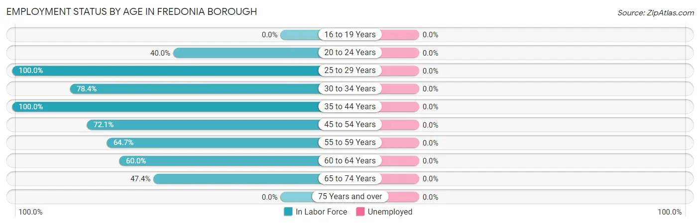 Employment Status by Age in Fredonia borough