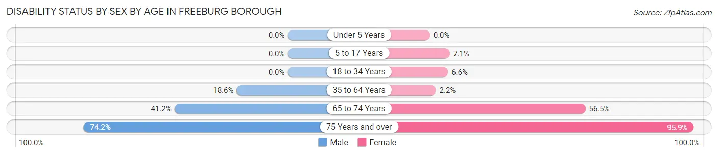 Disability Status by Sex by Age in Freeburg borough