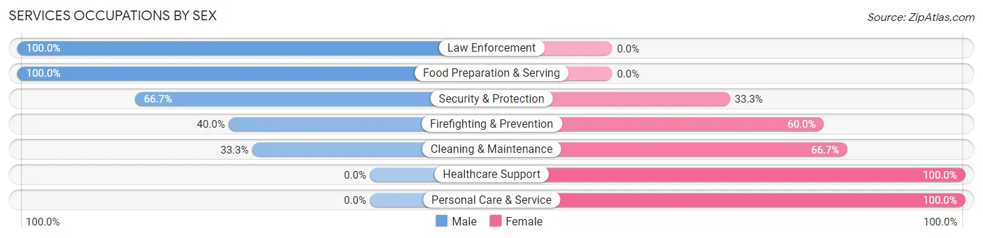 Services Occupations by Sex in Freeburg borough