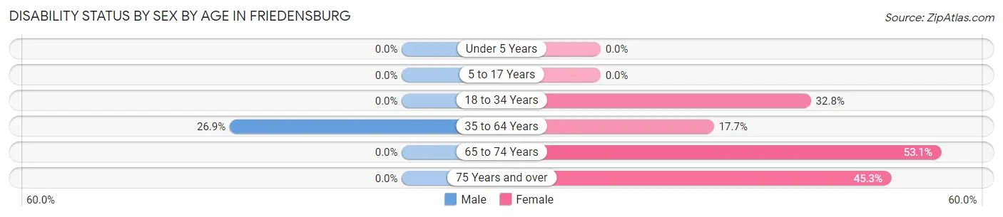 Disability Status by Sex by Age in Friedensburg