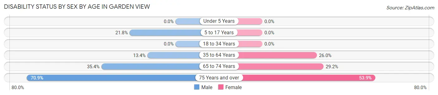 Disability Status by Sex by Age in Garden View