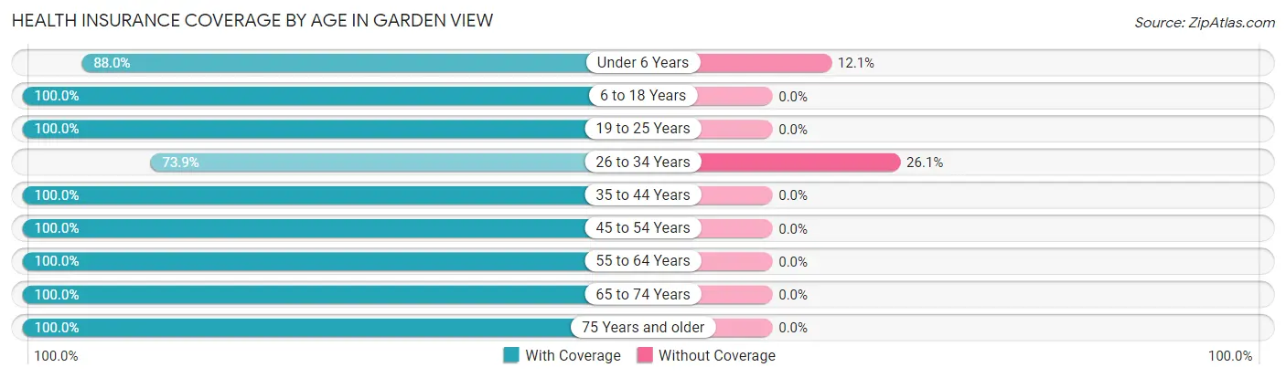 Health Insurance Coverage by Age in Garden View
