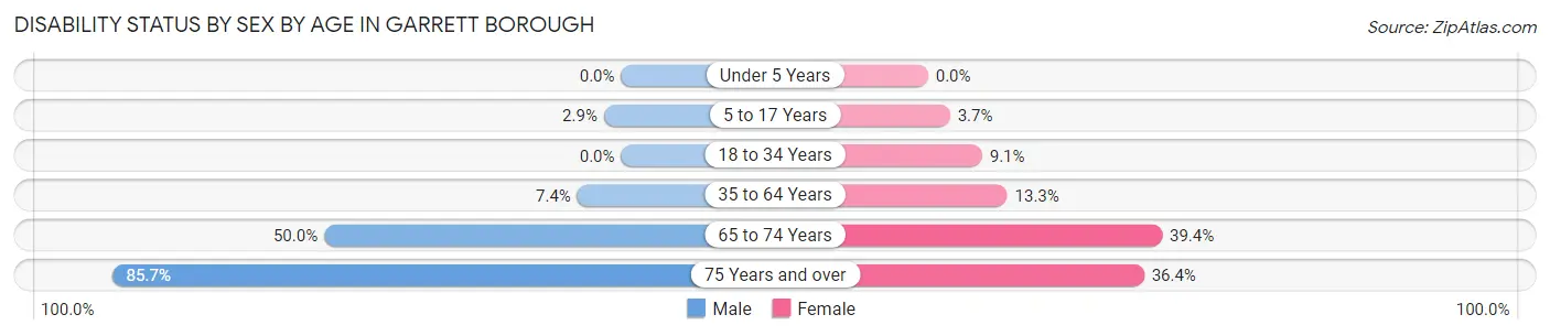 Disability Status by Sex by Age in Garrett borough