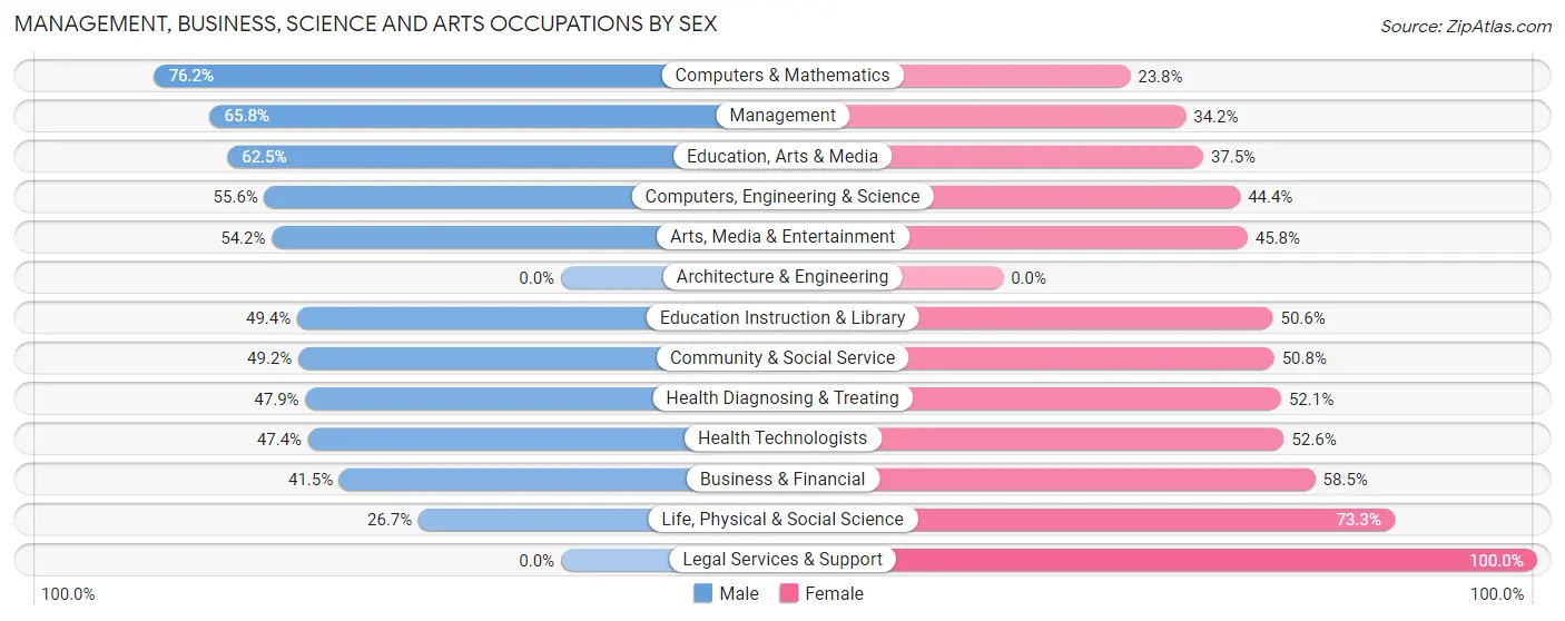 Management, Business, Science and Arts Occupations by Sex in Geistown borough