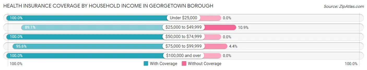 Health Insurance Coverage by Household Income in Georgetown borough