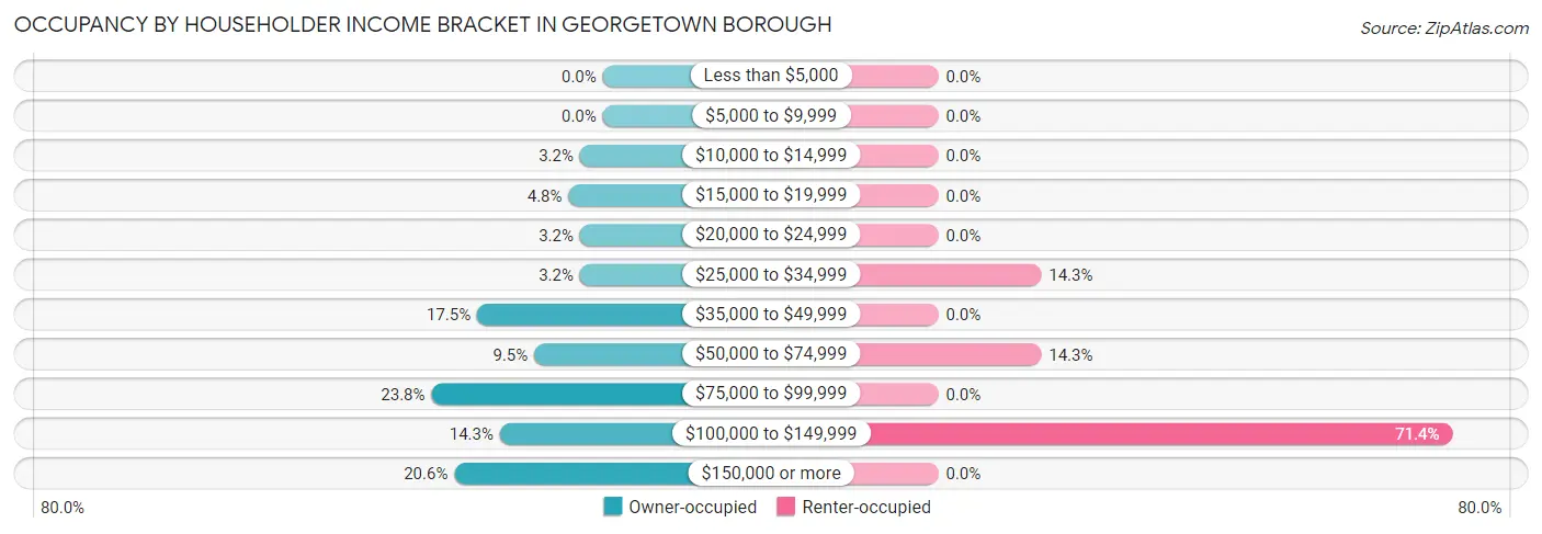 Occupancy by Householder Income Bracket in Georgetown borough
