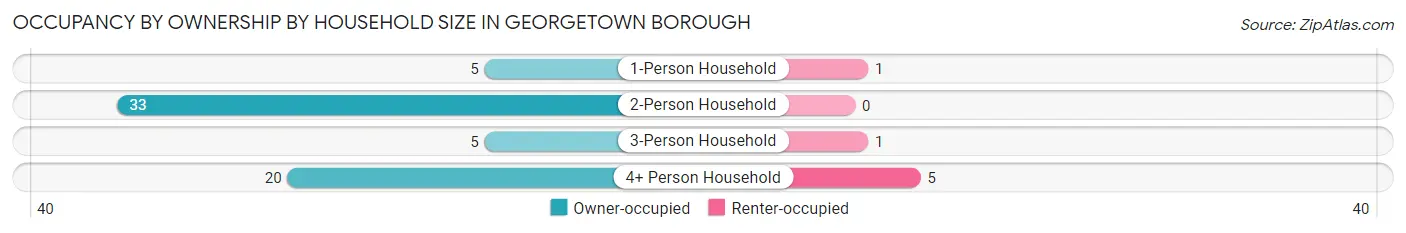 Occupancy by Ownership by Household Size in Georgetown borough