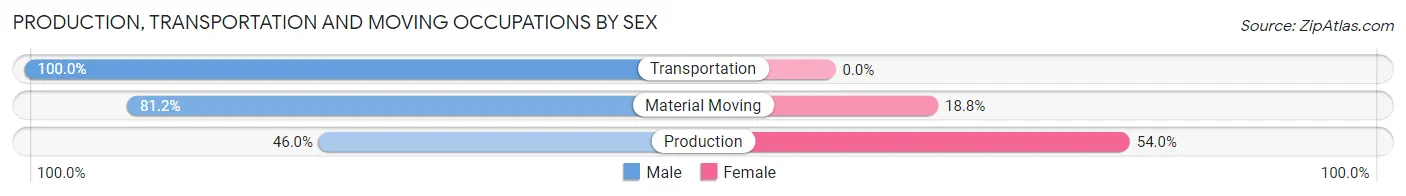 Production, Transportation and Moving Occupations by Sex in Glassport borough