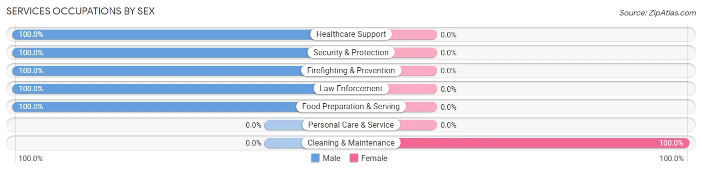 Services Occupations by Sex in Glenmoore