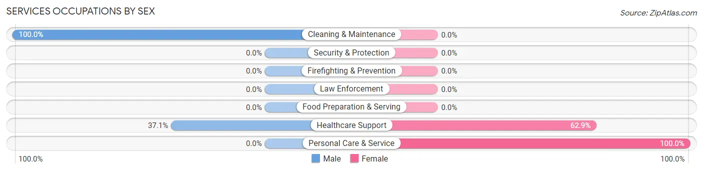 Services Occupations by Sex in Gold Key Lake