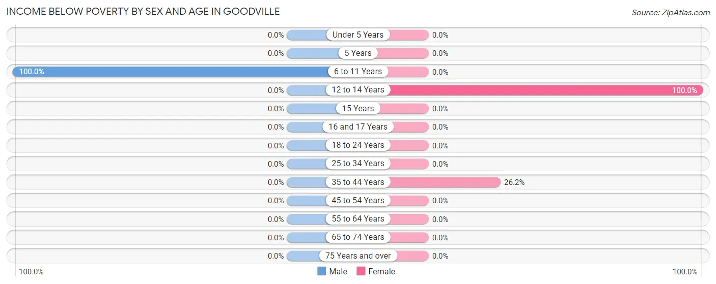 Income Below Poverty by Sex and Age in Goodville