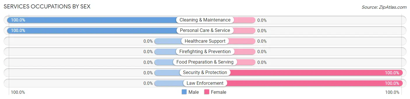 Services Occupations by Sex in Gordon borough