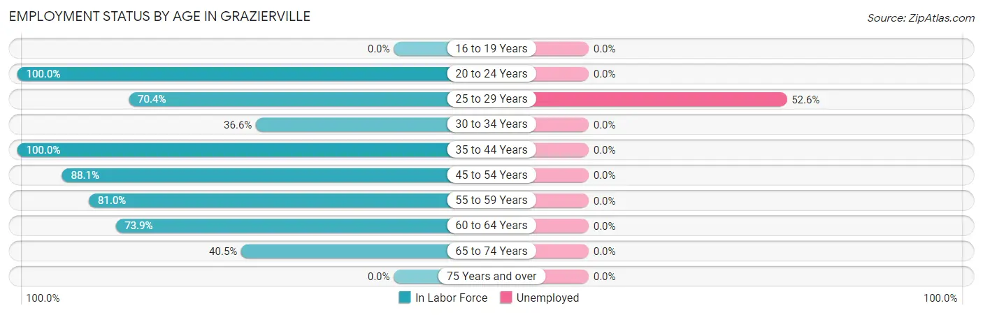 Employment Status by Age in Grazierville
