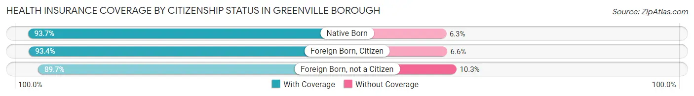 Health Insurance Coverage by Citizenship Status in Greenville borough