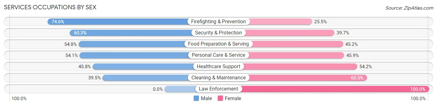 Services Occupations by Sex in Grove City borough