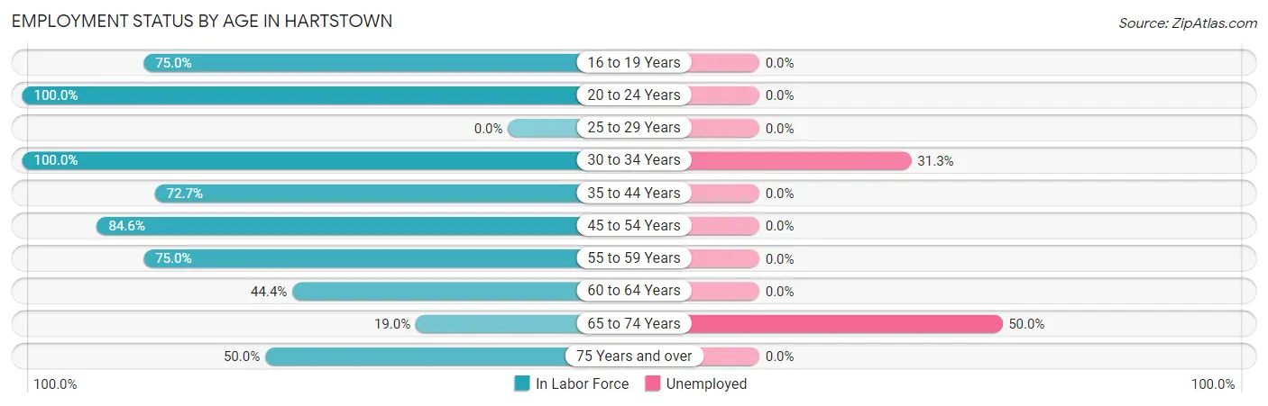 Employment Status by Age in Hartstown