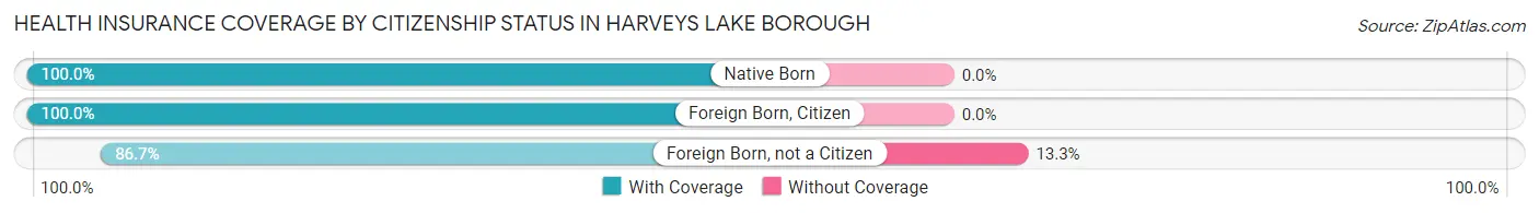 Health Insurance Coverage by Citizenship Status in Harveys Lake borough