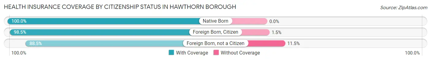 Health Insurance Coverage by Citizenship Status in Hawthorn borough