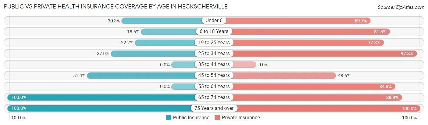 Public vs Private Health Insurance Coverage by Age in Heckscherville