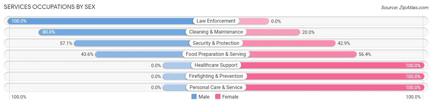 Services Occupations by Sex in Heidelberg borough