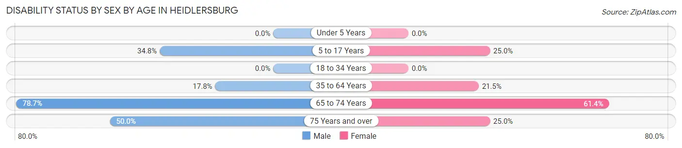 Disability Status by Sex by Age in Heidlersburg