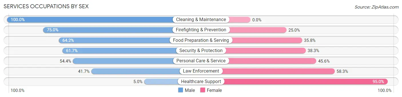 Services Occupations by Sex in Hellertown borough