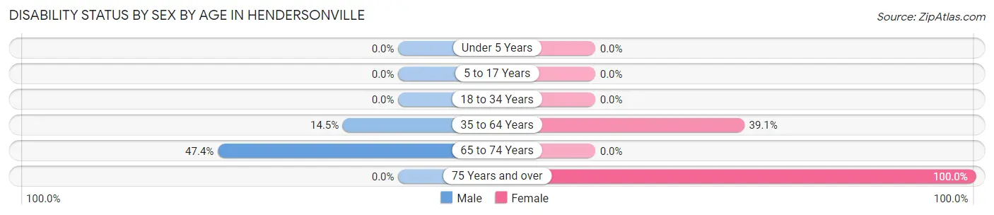 Disability Status by Sex by Age in Hendersonville