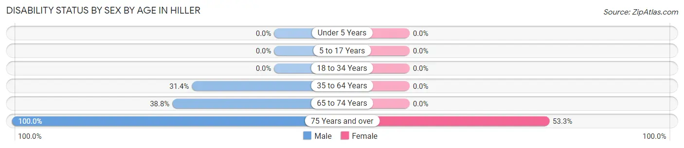 Disability Status by Sex by Age in Hiller