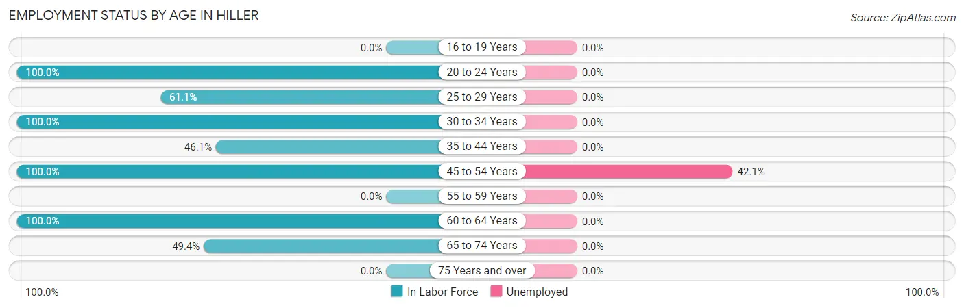 Employment Status by Age in Hiller