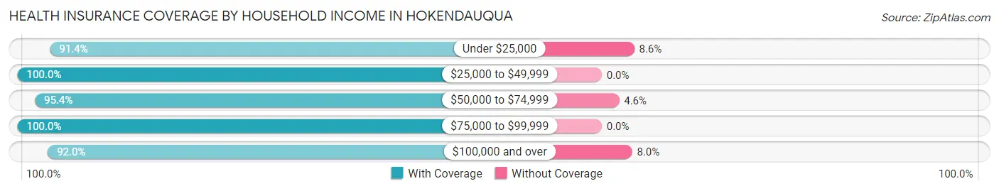 Health Insurance Coverage by Household Income in Hokendauqua