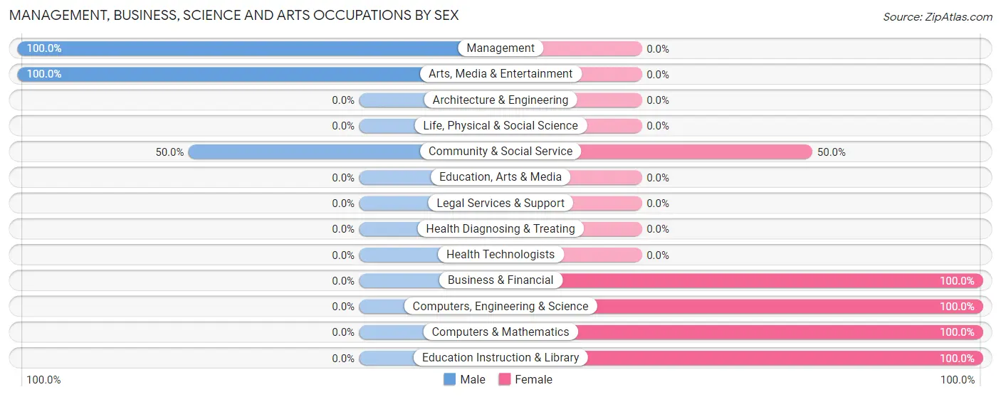 Management, Business, Science and Arts Occupations by Sex in Homewood borough