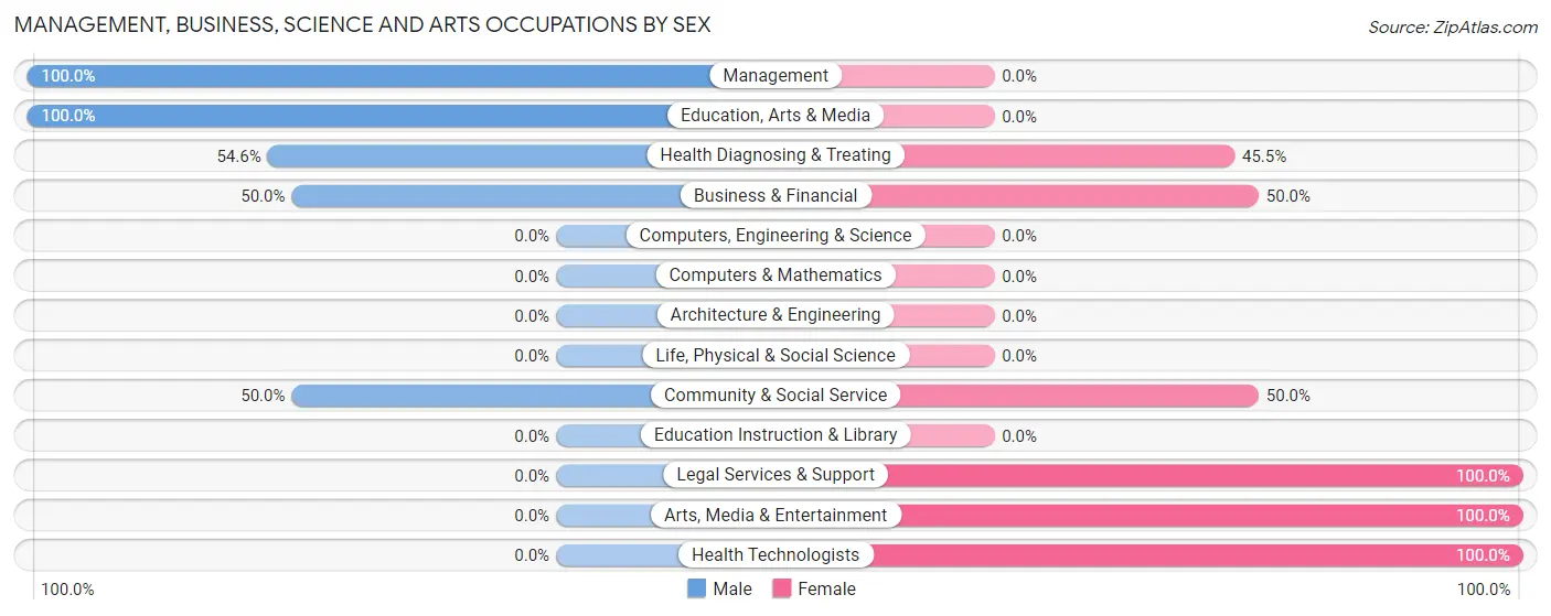Management, Business, Science and Arts Occupations by Sex in Hookstown borough