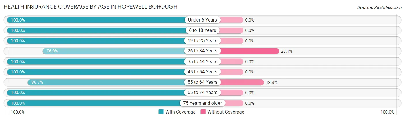 Health Insurance Coverage by Age in Hopewell borough