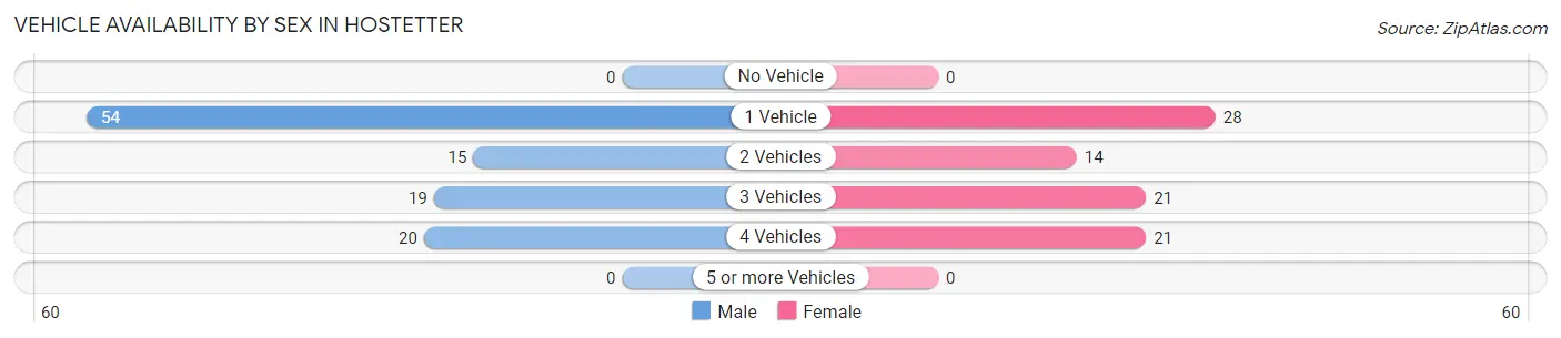Vehicle Availability by Sex in Hostetter