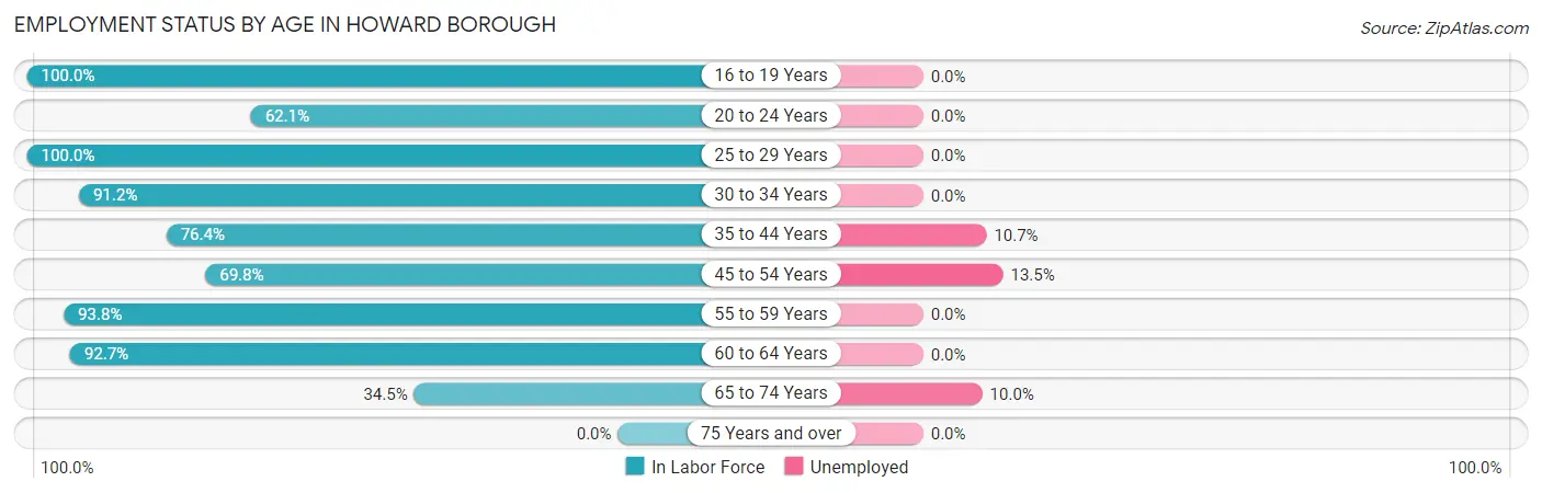 Employment Status by Age in Howard borough