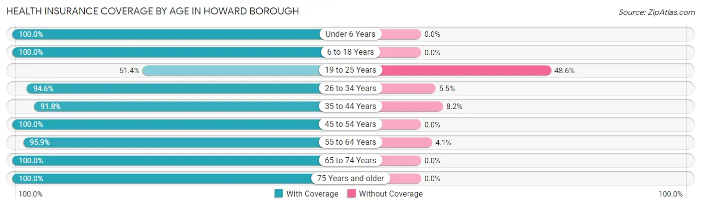Health Insurance Coverage by Age in Howard borough