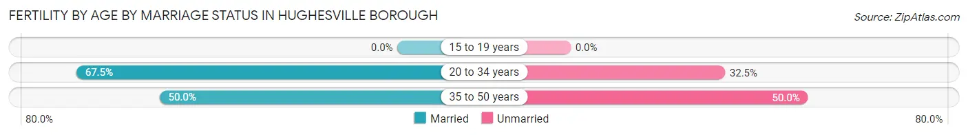 Female Fertility by Age by Marriage Status in Hughesville borough