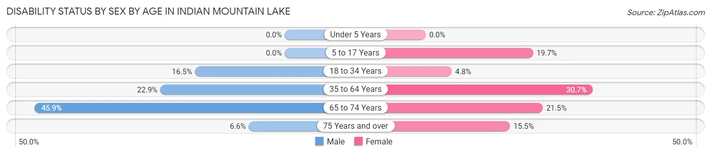 Disability Status by Sex by Age in Indian Mountain Lake