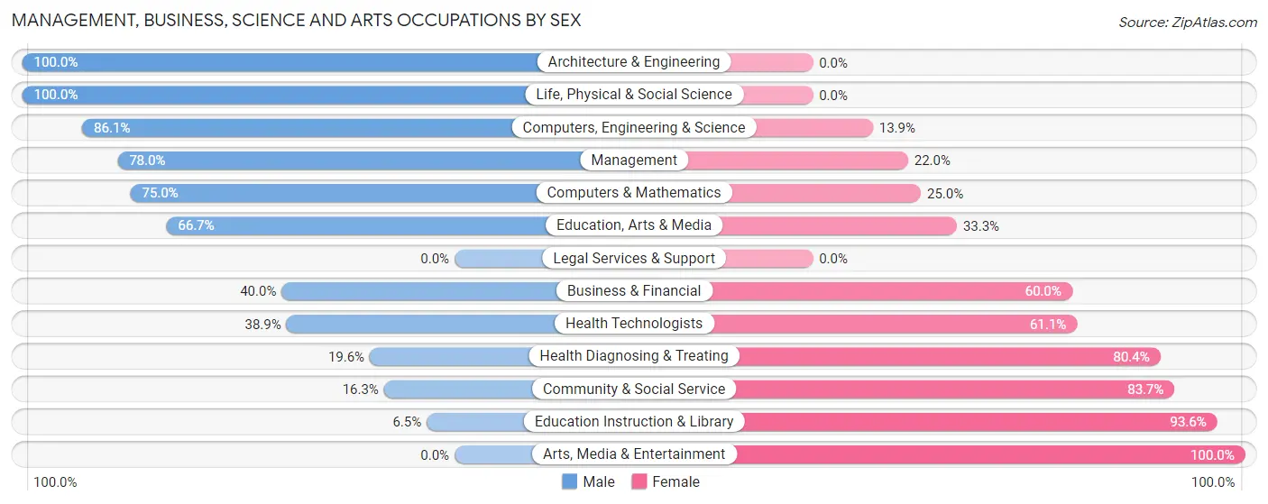 Management, Business, Science and Arts Occupations by Sex in Industry borough