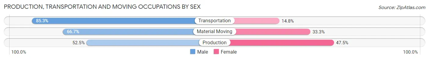 Production, Transportation and Moving Occupations by Sex in Industry borough