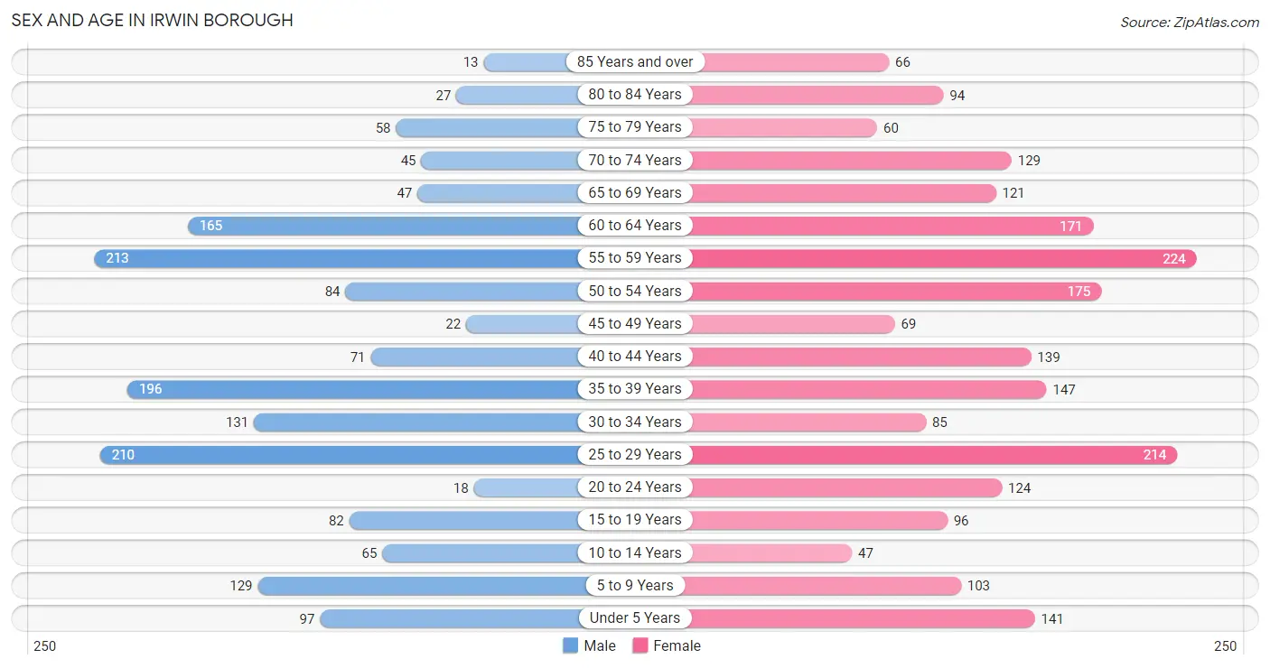 Sex and Age in Irwin borough