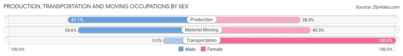 Production, Transportation and Moving Occupations by Sex in Ivyland borough
