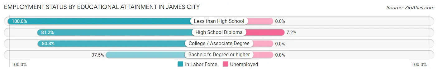 Employment Status by Educational Attainment in James City