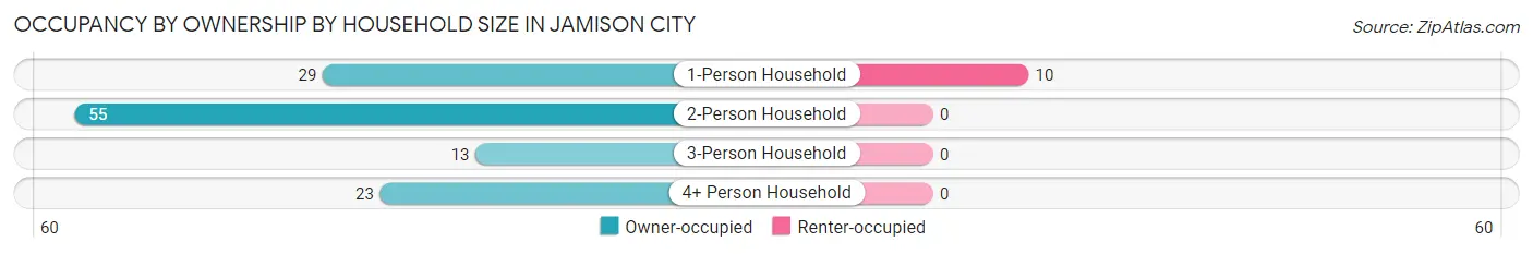 Occupancy by Ownership by Household Size in Jamison City