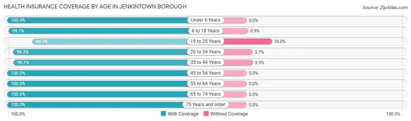 Health Insurance Coverage by Age in Jenkintown borough