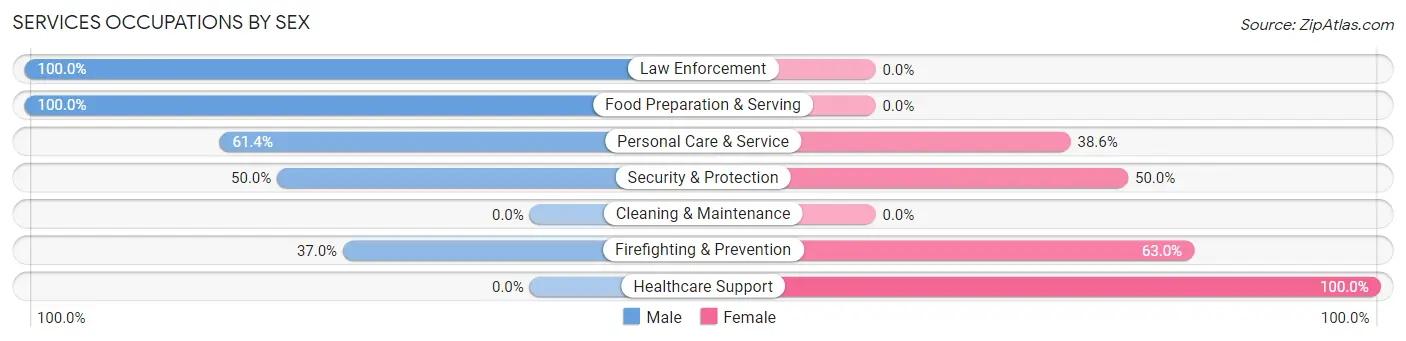 Services Occupations by Sex in Jenkintown borough