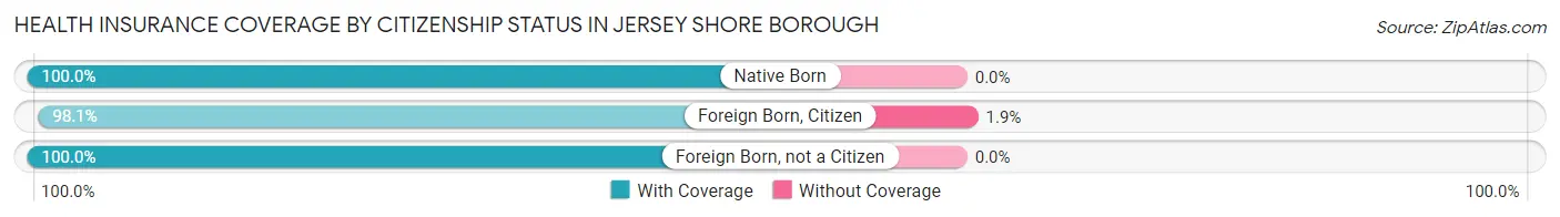 Health Insurance Coverage by Citizenship Status in Jersey Shore borough