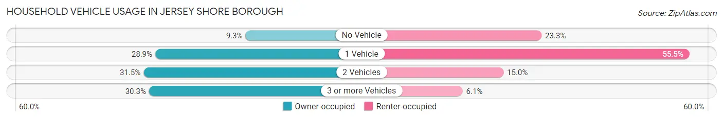 Household Vehicle Usage in Jersey Shore borough