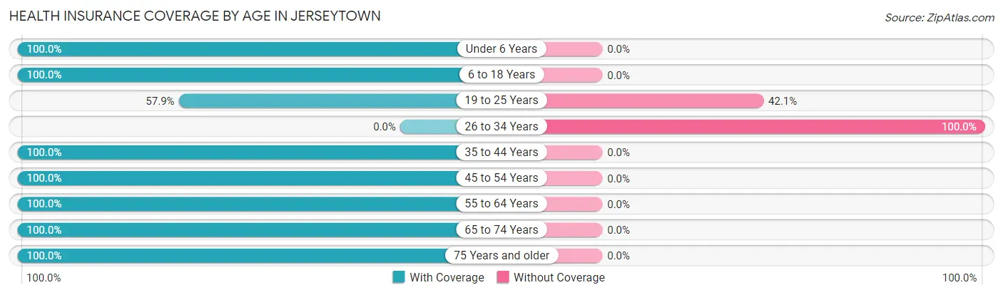 Health Insurance Coverage by Age in Jerseytown